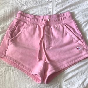 pink champion reverse weave shorts!